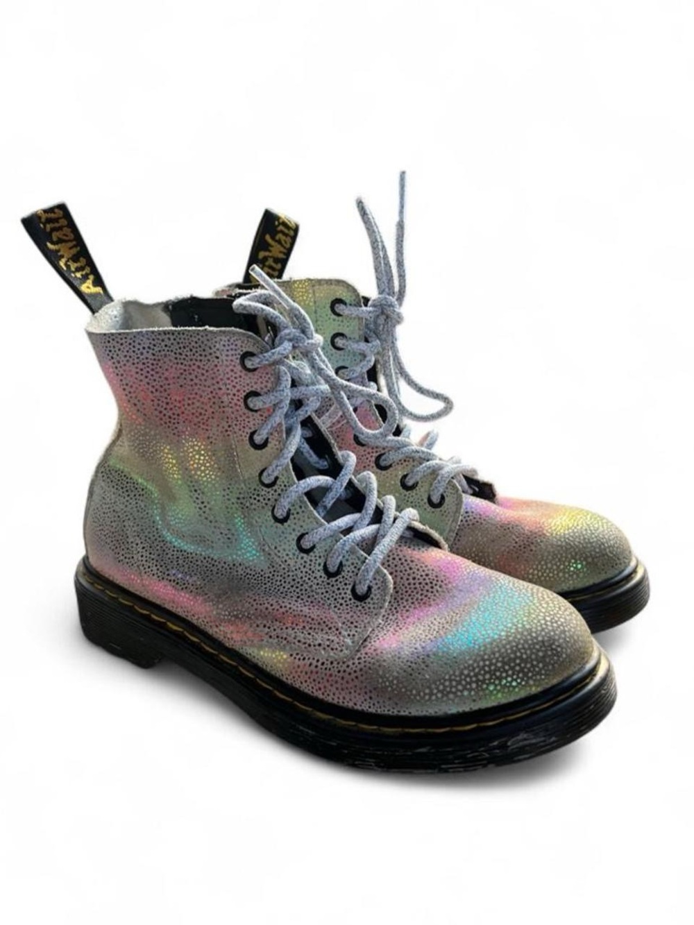 Dr. Martens 1460 Pascal Iridescent Rainbow Boots Kids Size 2